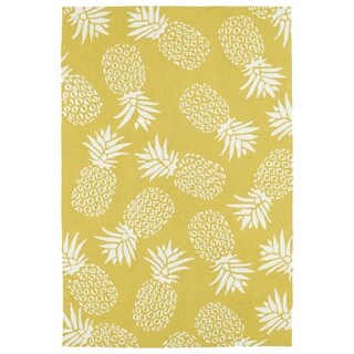 Indoor/Outdoor Beachcomber Pineapple Gold Rug (7'6 x 9')