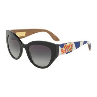 D&G Women's DG4278F 501/8G Black Plastic Cat Eye Sunglasses