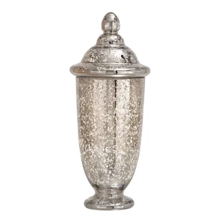 Stylish And Unique Glass Jar With Mercury Finish