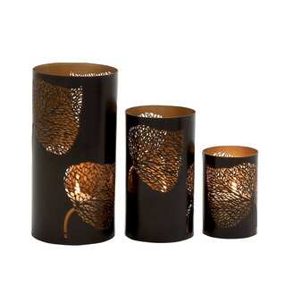Adorably Styled Set of Three Metal Candle Holder