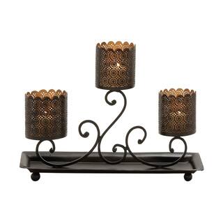 Fabulously Styled Metal Candle Holder Tray