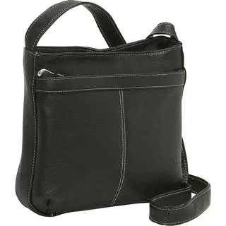LeDonne Women's Leather Zip Pocket Shoulder Bag