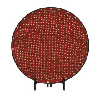 Superb Metal Red Mosaic Platter with Easel