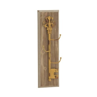 Yellow Key Wood Metal Wall Hook 6 inches wide x 20 inches high