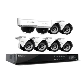 LaView 1080p IP NVR 8 Channel 4TB Hard Drive Video Security Surveillance System, 6 PoE IP Bullet and 2 PoE IP Dome Cameras