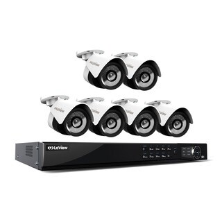 LaView 1080p IP NVR 8 Channel 2TB Hard Drive Video Security Surveillance System with 6 PoE 1080P IP Bullet Cameras