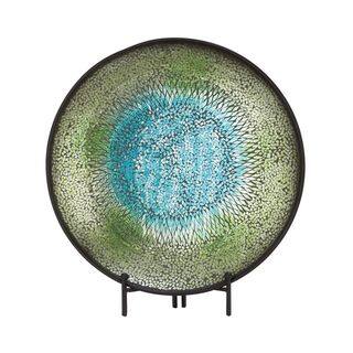 42145 Adorable Metal Mosaic Blue Platter With Easel