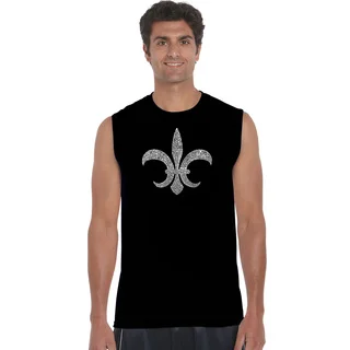Men's Fleur De Lis Popular Louisiana Cities Sleeveless T-shirt