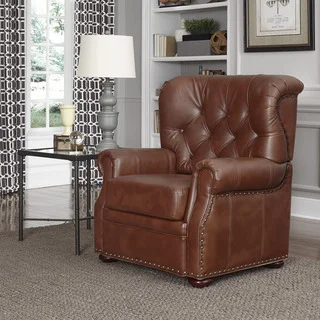 Miles Brown Bonded Leather Stationary Chair
