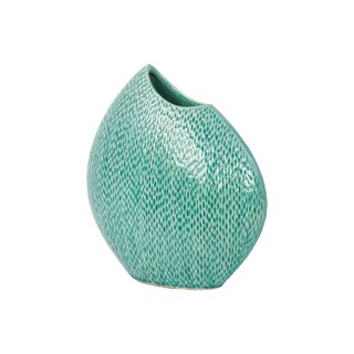 Unique Stoneware Vase With Hammered Looks & Convex Design