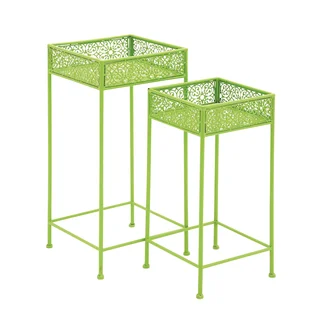 Set of 2 Metal Plant Stands