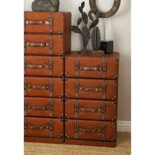 Wood and Leather 4-drawer Cabinet
