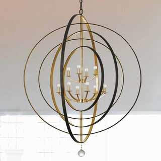 Crystorama Luna Collection 12-light English Bronze/Antique Gold Chandelier