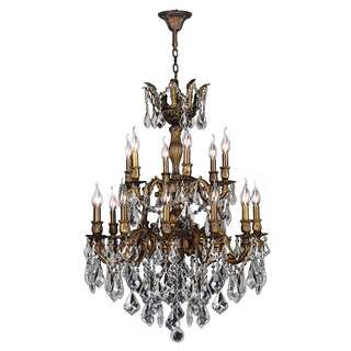 French Imperial Collection 18-light Antique Bronze Finish and Clear Crystal Chandelier