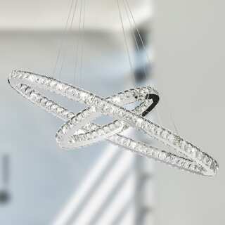 Galaxy 28-light LED Chrome Finish and Clear Crystal Modern Interlocking Ring Constellation Chandelier