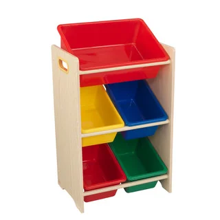 KidKraft Natural and Primary Polyester 5-bin Storage Unit