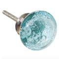 Aqua Blue Bubbles Glass Drawer/ Door/ Cabinet Pull Knob (Pack of 6)