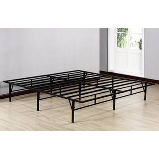 K&B Black Metal 80-inch x 76-inch x 14-inch King-size Platform Bed Frame