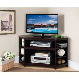 K and B Furniture Brown Wood and Veneer TV Stand