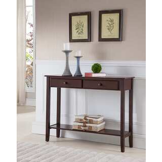 K and B Furniture Co Inc C1200 Walnut-finished Wood/Veneer Console Table