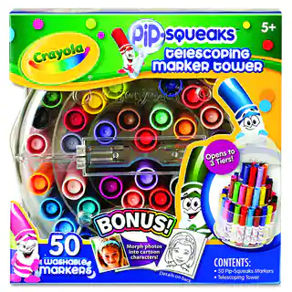 Crayola Pip-Squeaks Telescoping Assorted Colors Marker Tower (50 per Set)