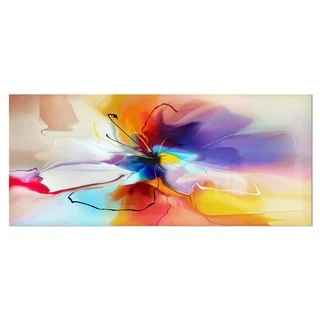 Designart 'Creative Flower in Multiple Colors' Abstract Floral Metal Wall Art