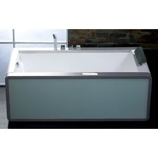 EAGO AM151-L White Acrylic and Glass 6-foot Modern Whirlpool
