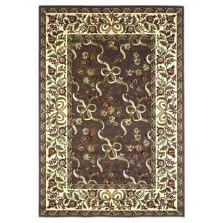 Cambridge 7311 Plum/Ivory Floral Ribbons 7'7" Octagon Rug