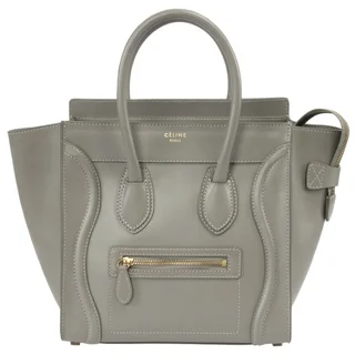 Celine Micro Luggage Smooth Grey Leather Handbag