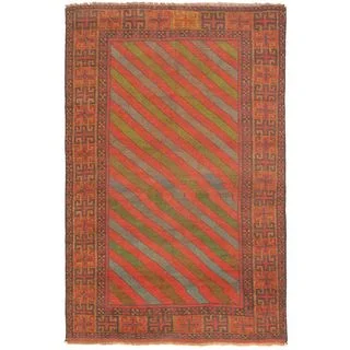 eCarpetGallery Persian Vogue Hand-knotted Brown/Green Wool Rug (3'6 x 5'4)