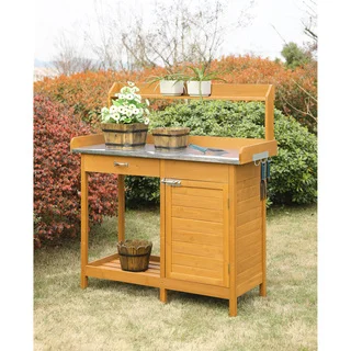 Conveience Concepts Brown/Orange Cabinet Deluxe Potting Bench