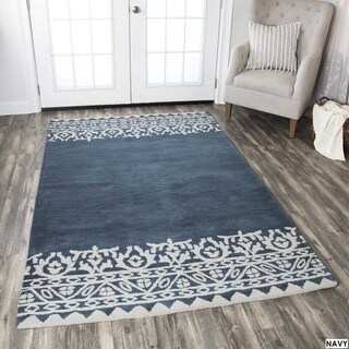 Rizzy Home Navy Marianna Fields Collection Solid Area Rug (8 x 10)