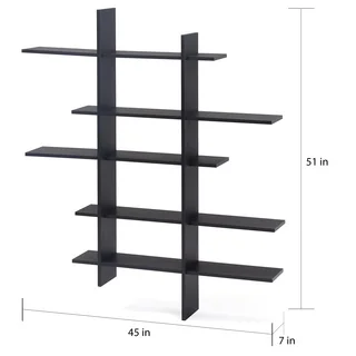 Danya B Five Level Black Asymetric Wall Shelf
