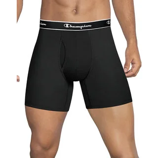 Champion Men's Tech Performance Black, Blue, Red Polyester and Spandex Boxer Briefs (Set of 2)