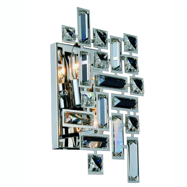 Elegant Lighting Picasso Wall Sconce with Chrome Finish and Crystal