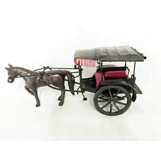 Metal Horse Carriage Trolley Decor