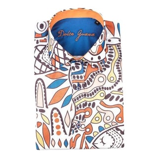 Dolce Guava Men's Multicolored Patterned Button-down Shirt