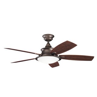 Kichler Lighting Cameron Collection 52-inch Weathered Copper Powder Coat Ceiling Fan w/Light