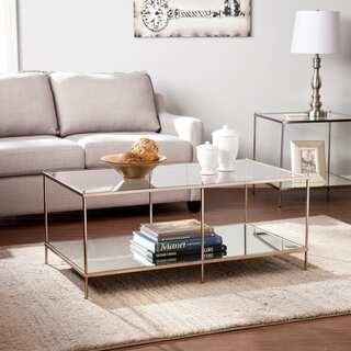 Harper Blvd Kendall Goldtone Glass Top Coffee Table