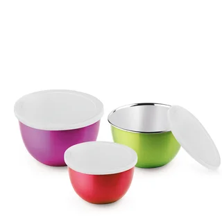 Paradise microwave safe stainless steel bowls- Set of 3
