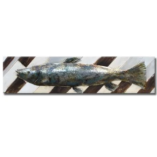 Benjamin Parker 'Trout' 10 x 40-inch Hand-crafted Wood and Metal Wall Art