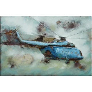 Benjamin Parker 'Helicopter' 32 x 48-inch Raised Metal Wall Art