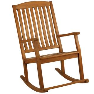 Bare Decor Large Teak Wood Rocking Chair