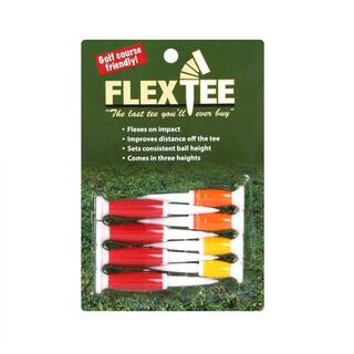 Flex Tee Florescent Red/Orange/Yellow Plastic Eco-friendly Flexible Golf Tees (8-pack)