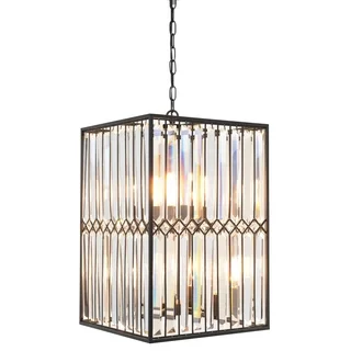 Kosas Home Manson Iron and Crystal 16-inch Chandelier