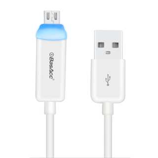 BasAcc 3.3-foot White Premium Micro USB 2.0 Charging and Sync Cable with LED Indicator for Cellphone/ MP3/ Tablet
