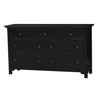 Bramble Co. Aries 7-drawer Black Heavy Distressed Mahogany Dresser