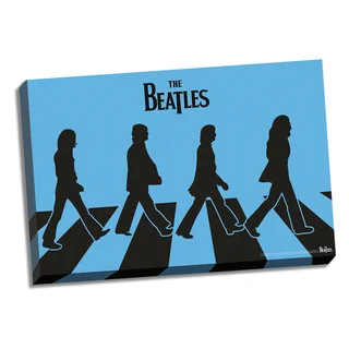 The Beatles Blue Silhouette Abbey Road 24x36 Canvas