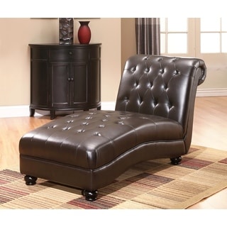 ABBYSON LIVING Palisades Dark Brown Leather Chaise