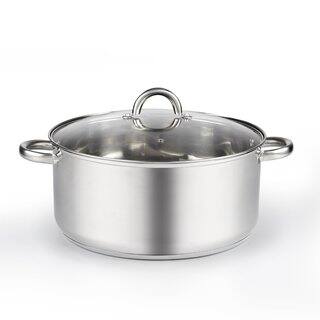 Cook N Home 2483 Stainless Steel 12.5-quart Wide Low Stockpot with Lid